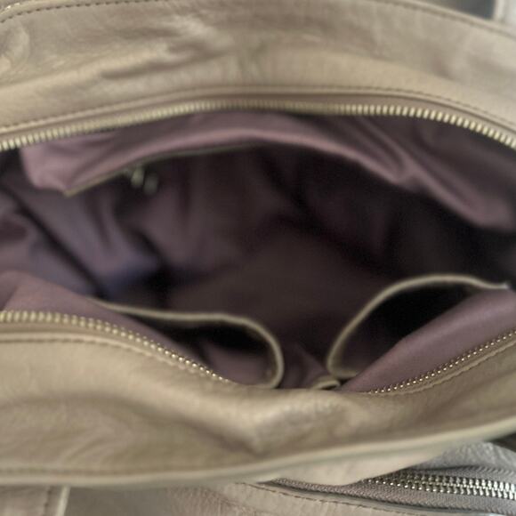 KOOBA Genuine Leather Hobo French Gray Beige Shoulder Hobo It Bag Luxury - Picture 7 of 13